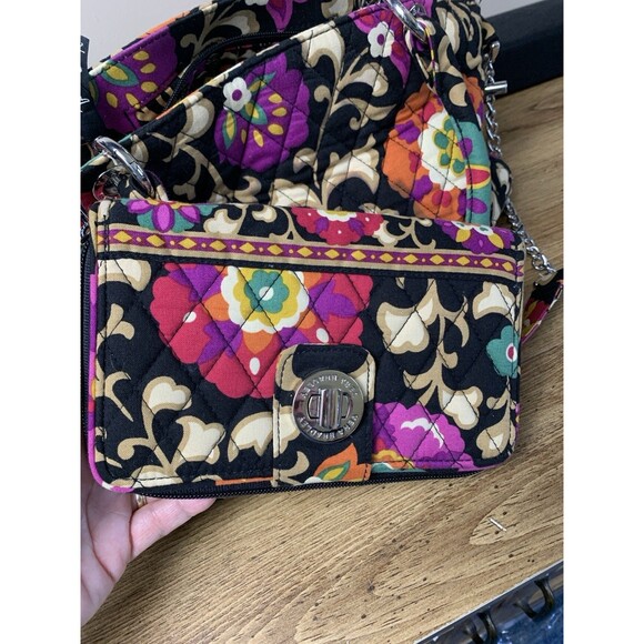 Vera Bradley Suzani Boho Floral Quilted Hand Shoulder Bag With Matching Wallet - Picture 2 of 16